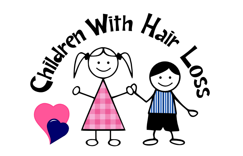 Children with hair loss logo